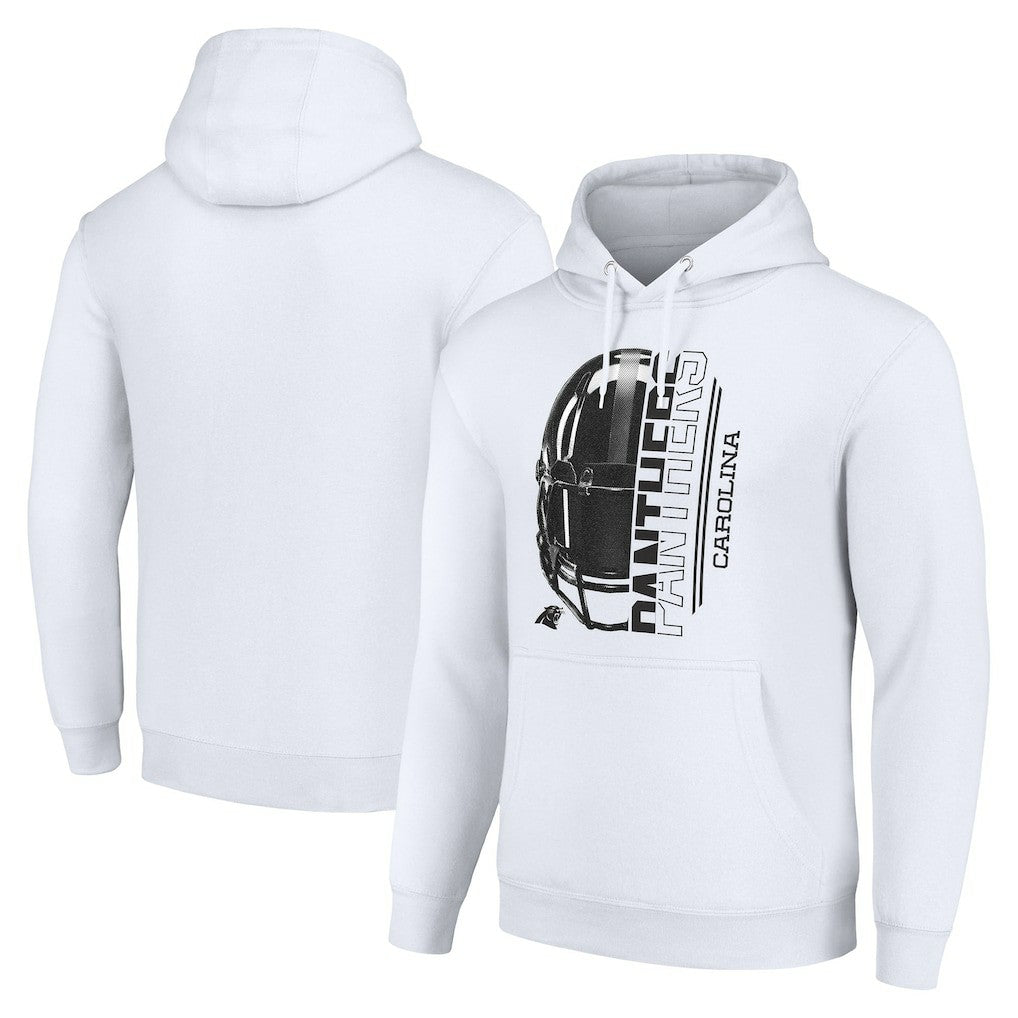 Carolina Panthers Starter Unisex Half Helmet Logo Pullover Hoodie White