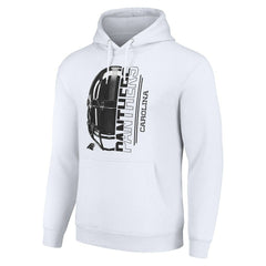 Carolina Panthers Starter Unisex Half Helmet Logo Pullover Hoodie White