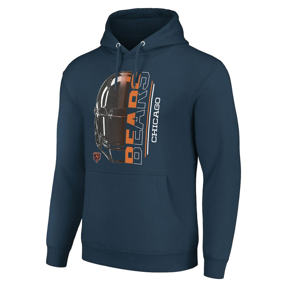 Chicago Bears Starter Unisex Half Helmet Logo Pullover Hoodie Navy