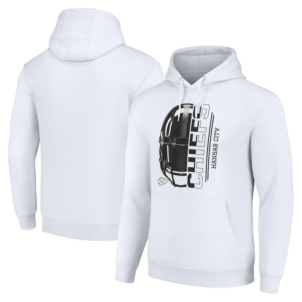 Kansas City Chiefs Starter Unisex Half Helmet Logo Pullover Hoodie White