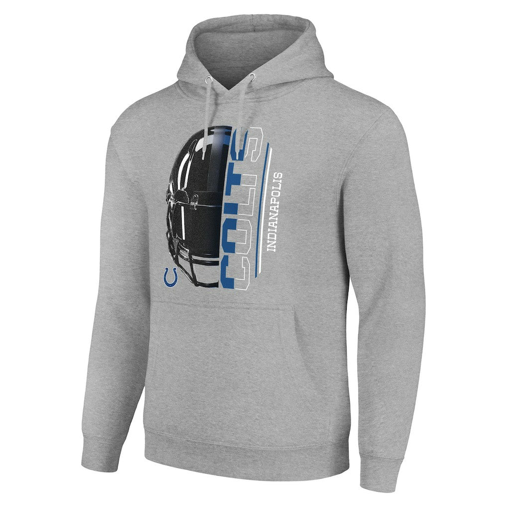 Indianapolis Colts Starter Unisex Half Helmet Logo Pullover Hoodie Heather Gray