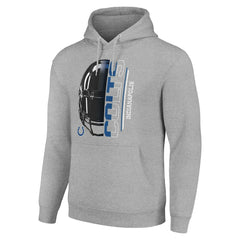 Indianapolis Colts Starter Unisex Half Helmet Logo Pullover Hoodie Heather Gray