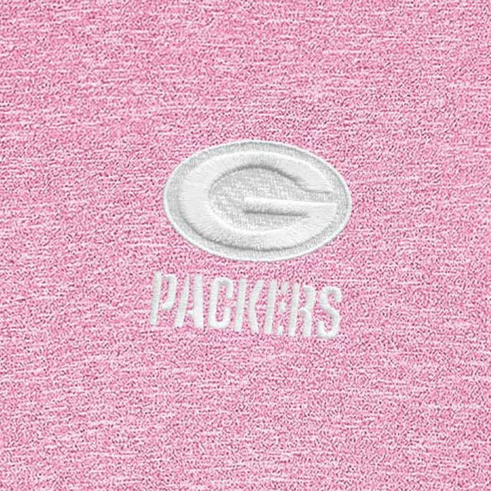 Green Bay Packers Antigua Hunk Quarter-Zip Pullover Top Pink