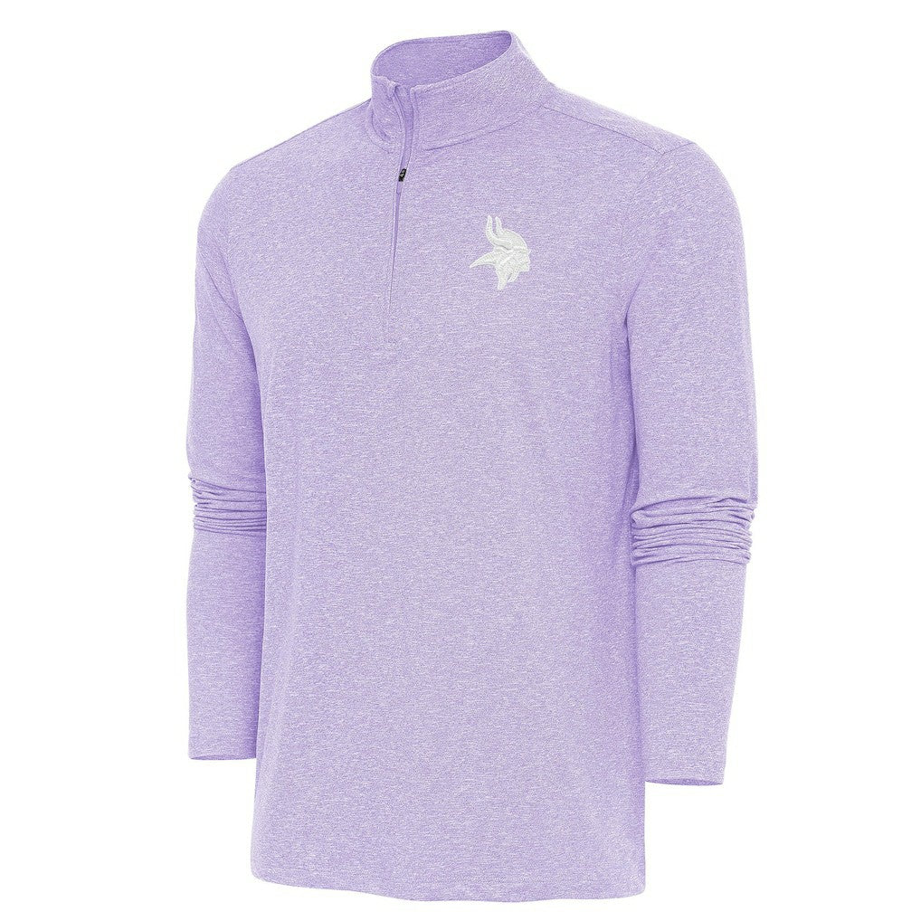 Minnesota Vikings Antigua Hunk Quarter-Zip Pullover Top Lavender