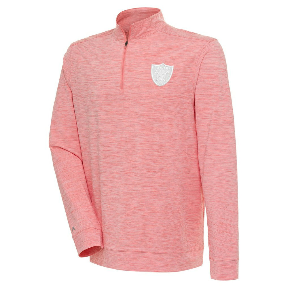 Las Vegas Raiders Antigua Bright Quarter-Zip Pullover Top Coral