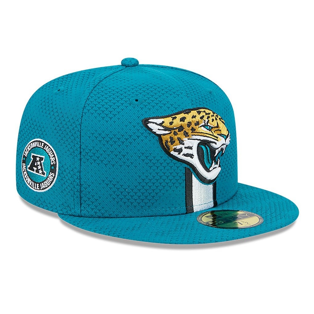 Jacksonville Jaguars New Era 2024 Sideline 59FIFTY Fitted Hat Teal