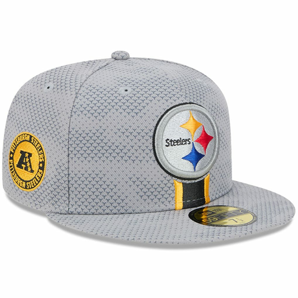 Pittsburgh Steelers New Era 2024 Sideline 59FIFTY Fitted Hat Gray