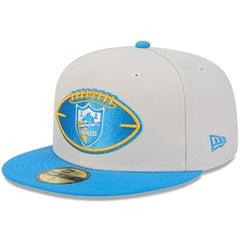 Los Angeles Chargers New Era 2024 Sideline Historic 59FIFTY Fitted Hat Stone/Powder Blue