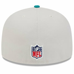 Miami Dolphins New Era 2024 Sideline Historic 59FIFTY Fitted Hat Stone/Aqua