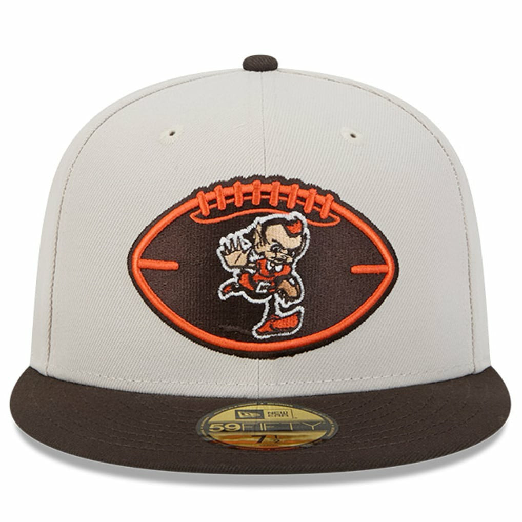 Cleveland Browns New Era 2024 Sideline Historic 59FIFTY Fitted Hat Stone/Brown