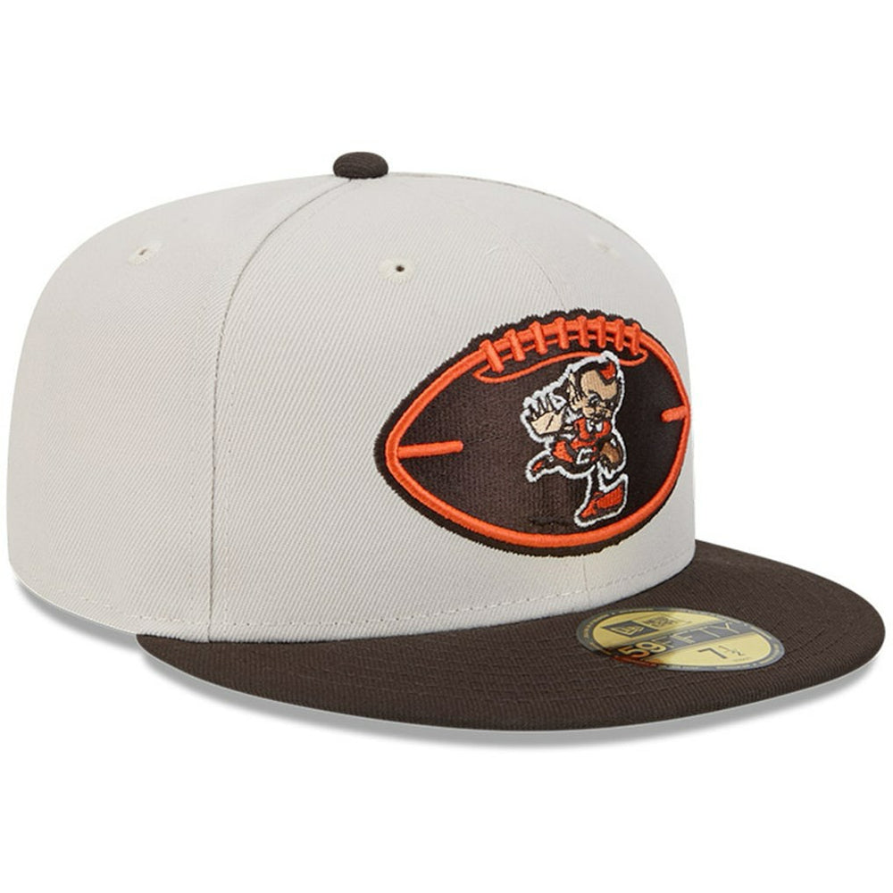 Cleveland Browns New Era 2024 Sideline Historic 59FIFTY Fitted Hat Stone/Brown