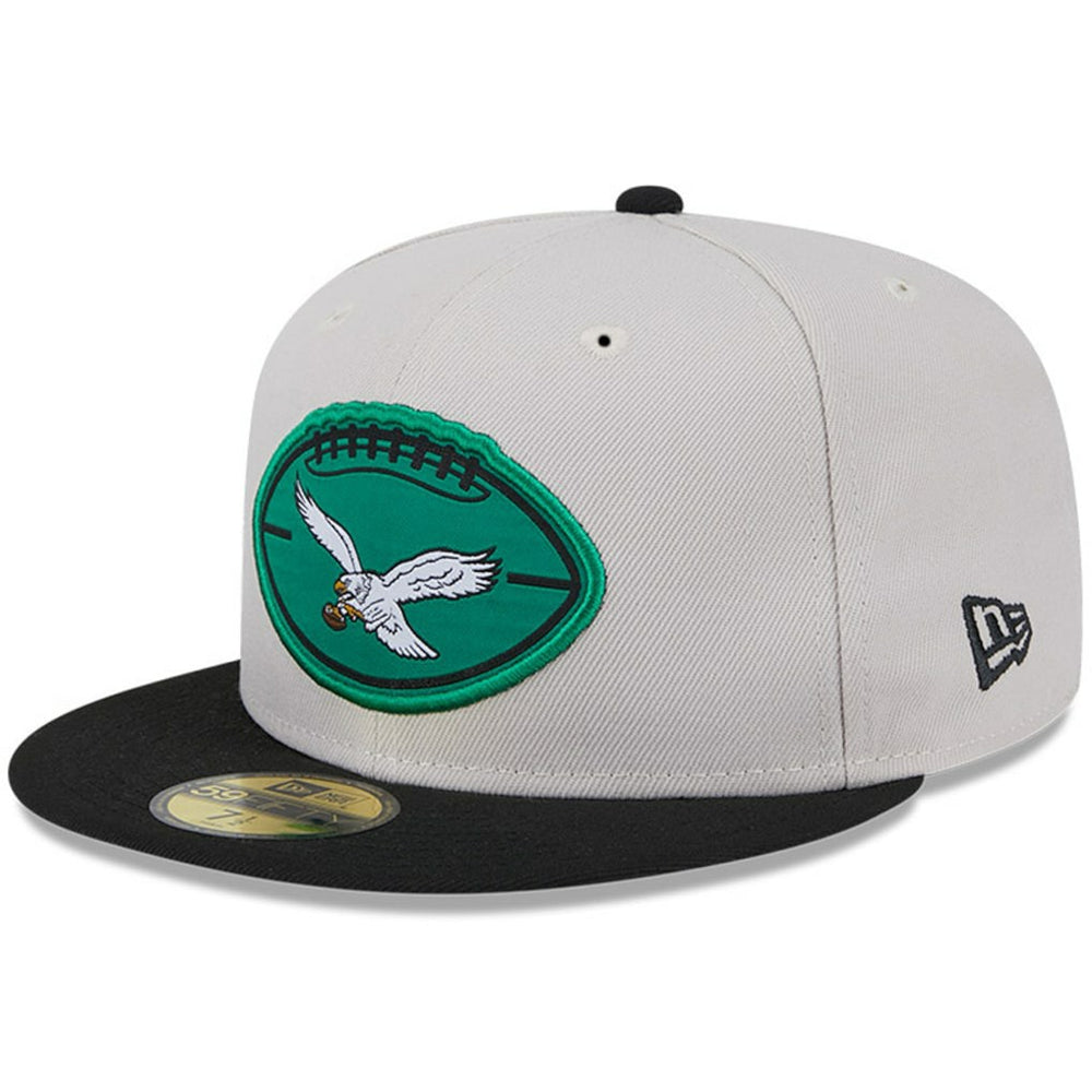 Philadelphia Eagles New Era 2024 Sideline Historic 59FIFTY Fitted Hat Stone/Black