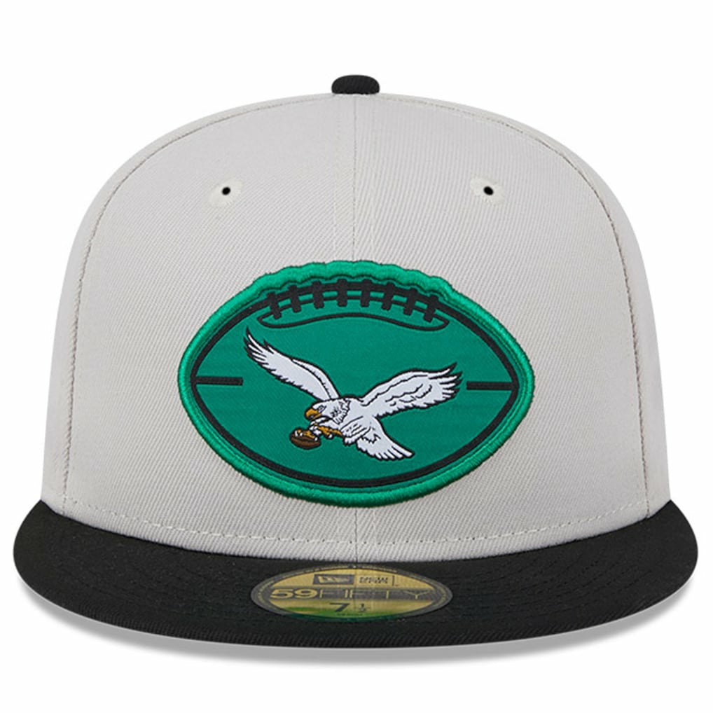 Philadelphia Eagles New Era 2024 Sideline Historic 59FIFTY Fitted Hat Stone/Black