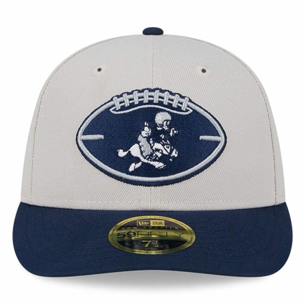 Dallas Cowboys New Era Male 2024 Sideline Historic Low Profile 59FIFTY Fitted Hat Stone/Navy