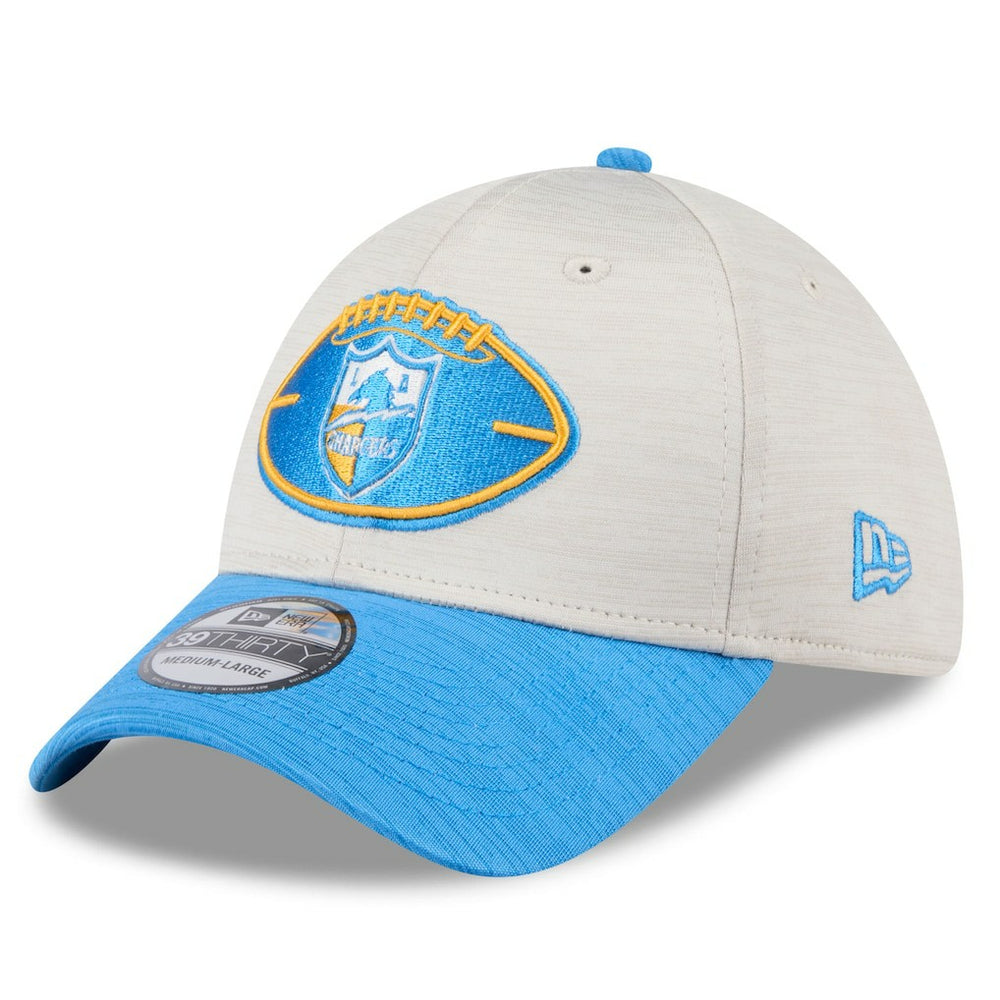 Los Angeles Chargers New Era 2024 Sideline Historic 39THIRTY Flex Hat Stone/Blue