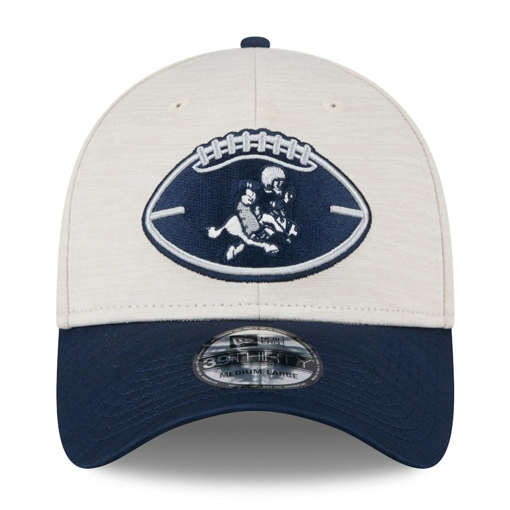 Dallas Cowboys New Era 2024 Sideline Historic 39THIRTY Flex Hat Stone/Navy