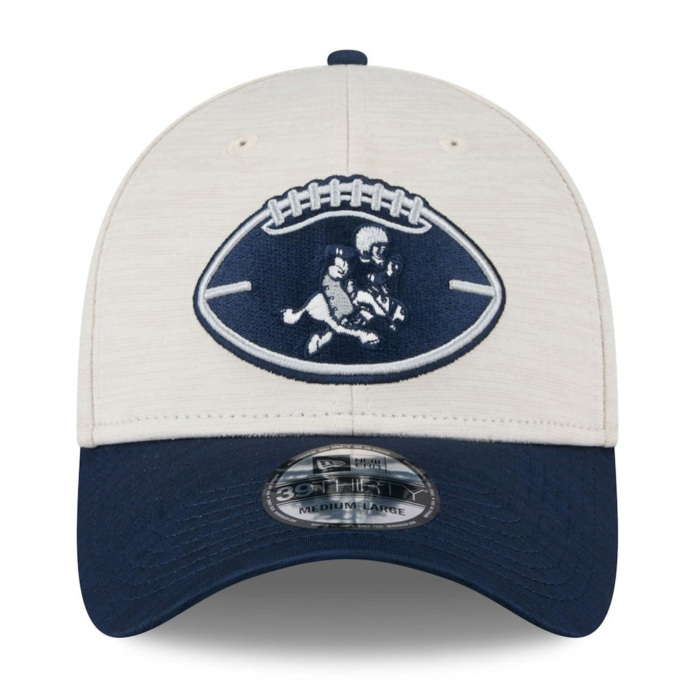 Dallas Cowboys New Era 2024 Sideline Historic 39THIRTY Flex Hat Stone/Navy