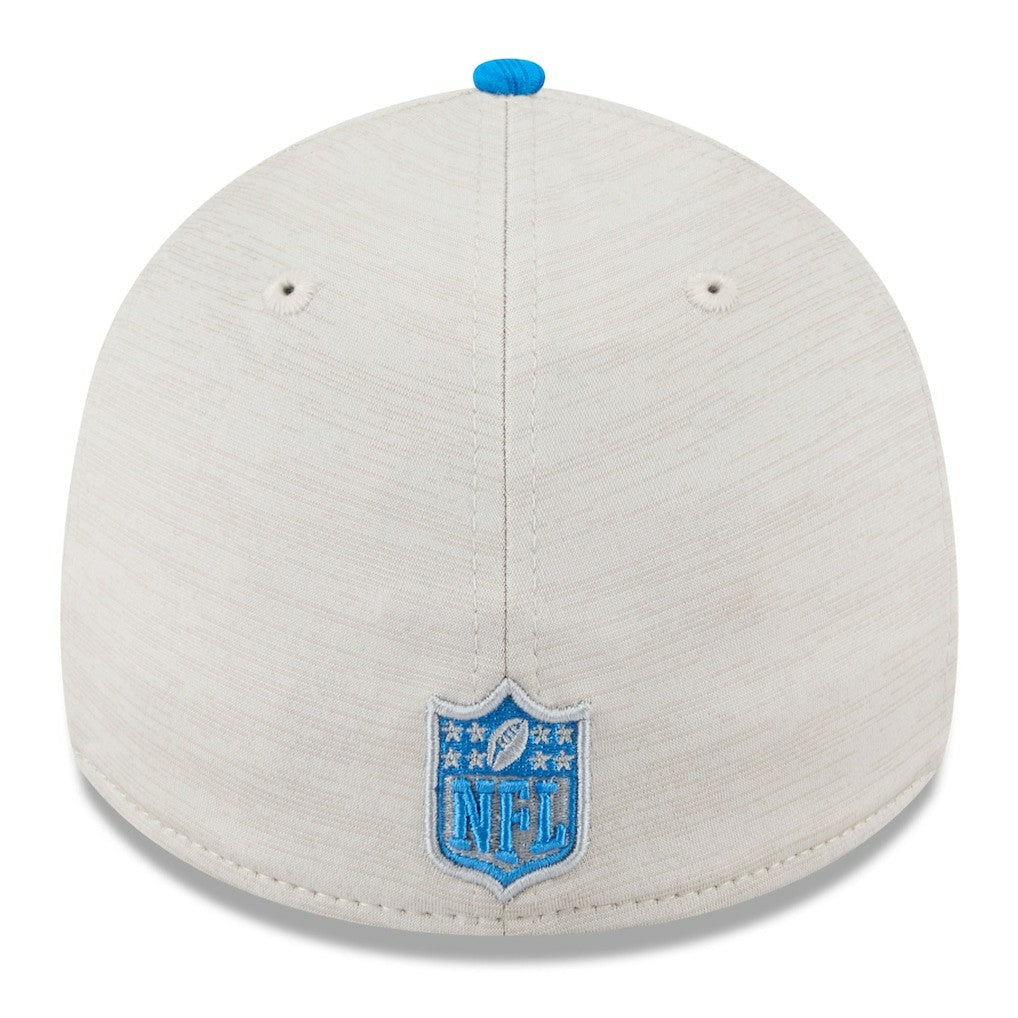 Detroit Lions New Era 2024 Sideline Historic 39THIRTY Flex Hat Stone/Blue