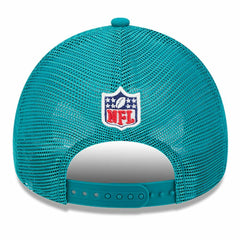 Miami Dolphins New Era 2024 Sideline Historic 9FORTY A-Frame Trucker Adjustable Hat Stone/Aqua