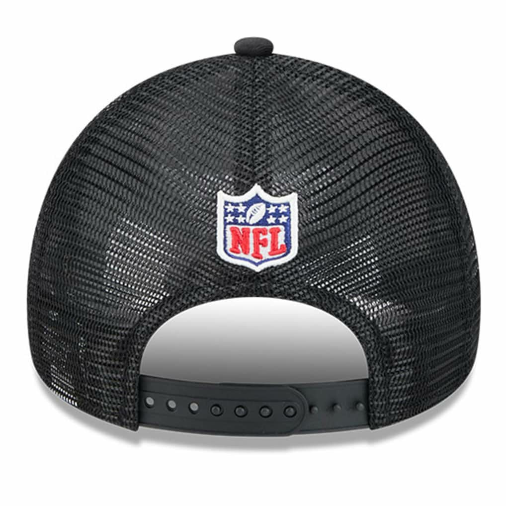 Jacksonville Jaguars New Era 2024 Sideline Historic 9FORTY A-Frame Trucker Adjustable Hat Stone/Black