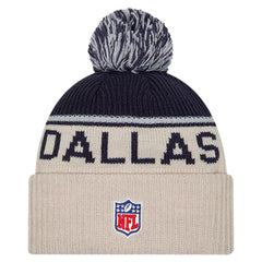 Dallas Cowboys New Era NFL Sideline Historic Cuffed Knit Hat with Pom
 Stone