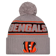 Cincinnati Bengals New Era 2024 Sideline Sport Cuffed Knit Hat with Pom Gray