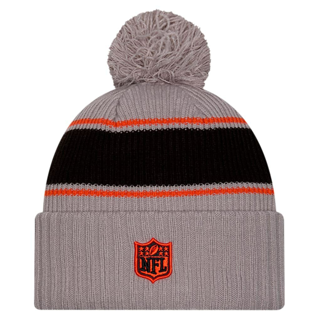 Cincinnati Bengals New Era 2024 Sideline Sport Cuffed Knit Hat with Pom Gray