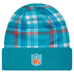 Miami Dolphins New Era Sideline Statement Cuffed Knit Hat Aqua