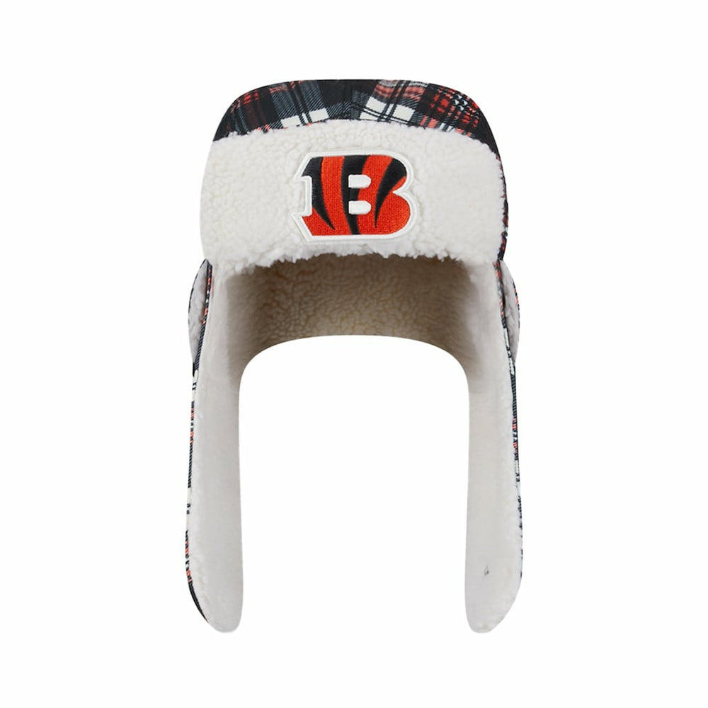 Cincinnati Bengals New Era Sideline Plaid Sherpa Trapper Hat Black
