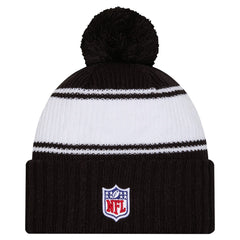 New York Jets New Era Youth 2024/25 Sideline Cuffed Knit Hat with Pom Black