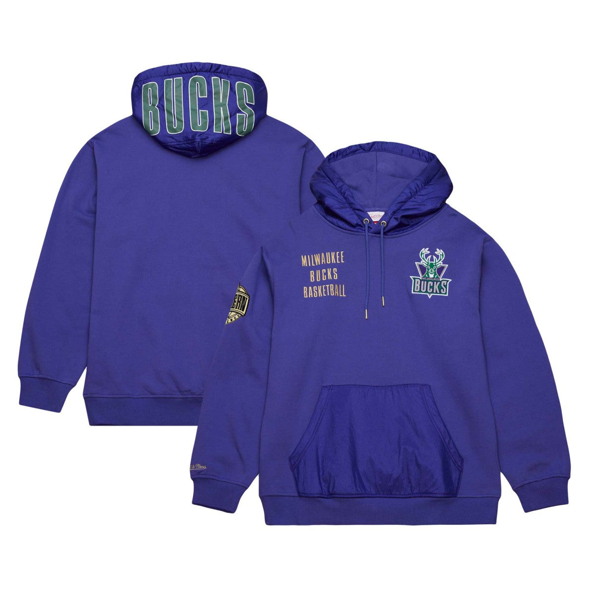 Milwaukee Bucks Team OG 2.0 Vintage Logo Fleece Pullover Hoodie Purple