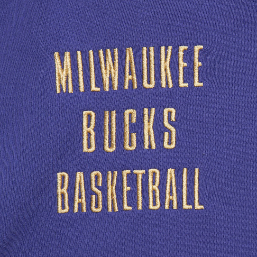 Milwaukee Bucks Team OG 2.0 Vintage Logo Fleece Pullover Hoodie Purple