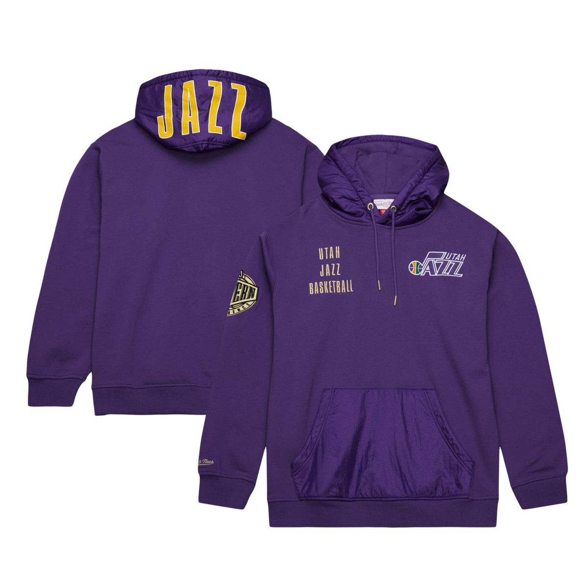 Utah Jazz Team OG 2.0 Vintage Logo Fleece Pullover Hoodie Purple