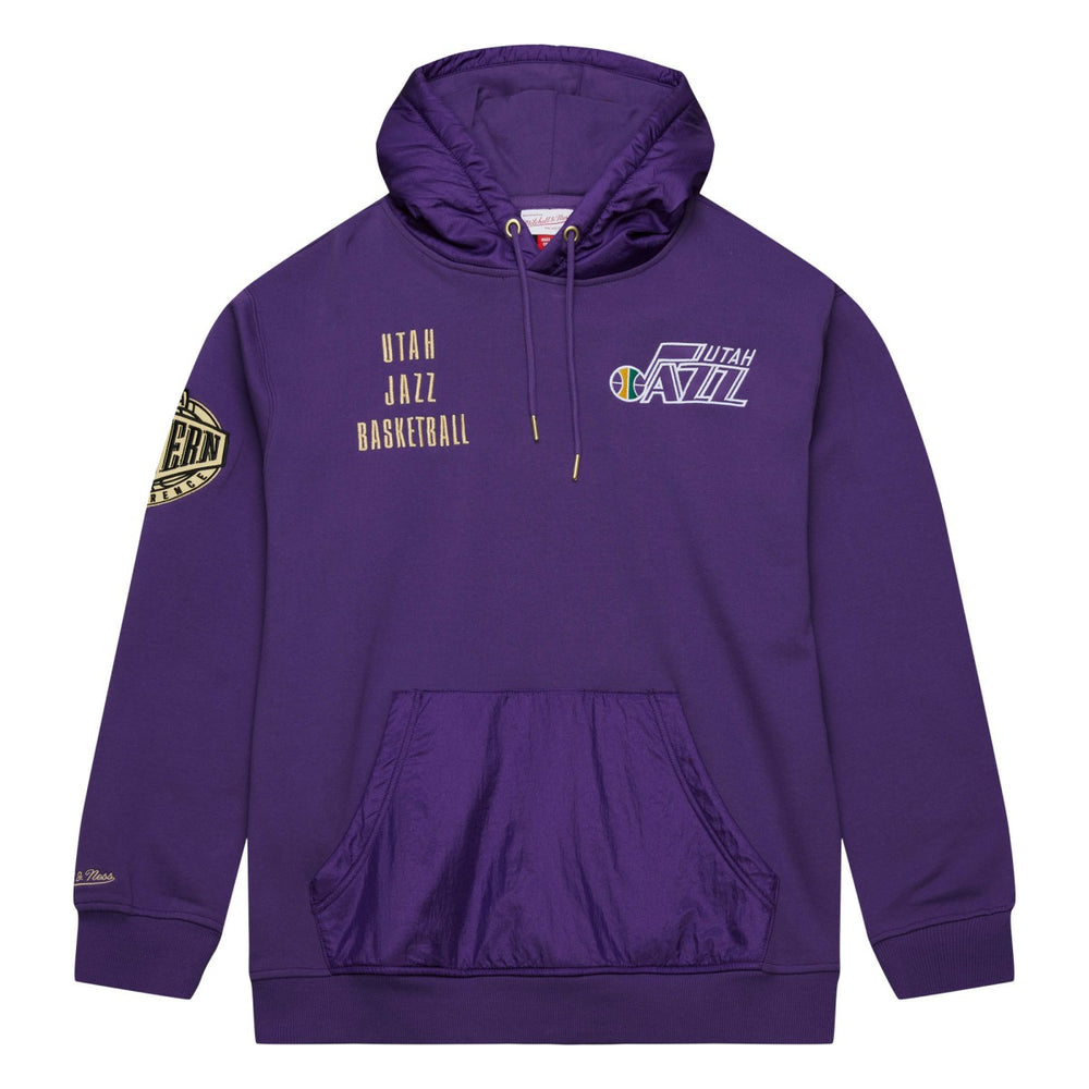 Utah Jazz Team OG 2.0 Vintage Logo Fleece Pullover Hoodie Purple