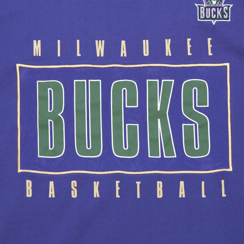 Milwaukee Bucks Hardwood Classics Team OG 2.0 Premium Vintage Logo T-Shirt Purple
