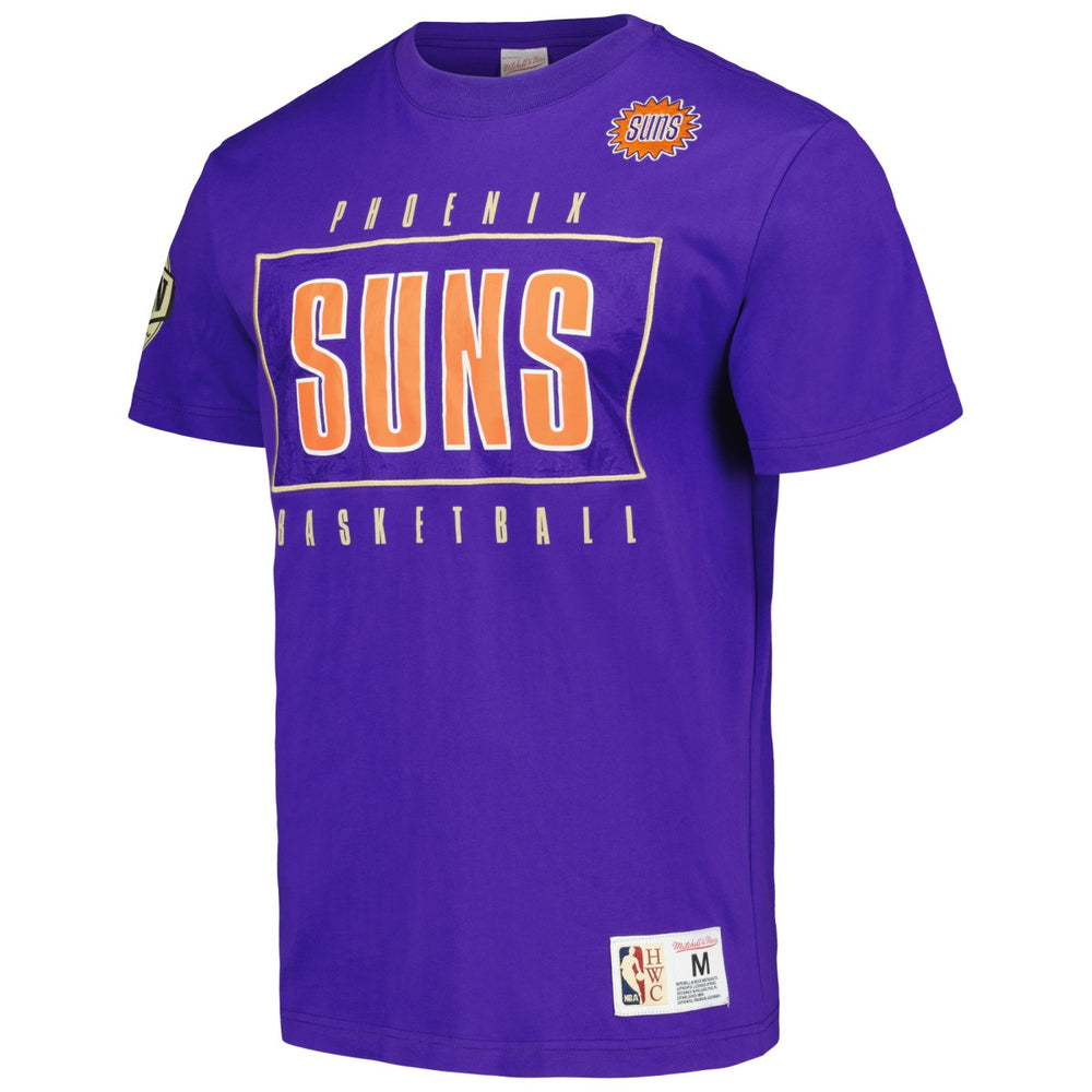 Phoenix Suns Hardwood Classics Team OG 2.0 Premium Vintage Logo T-Shirt Purple