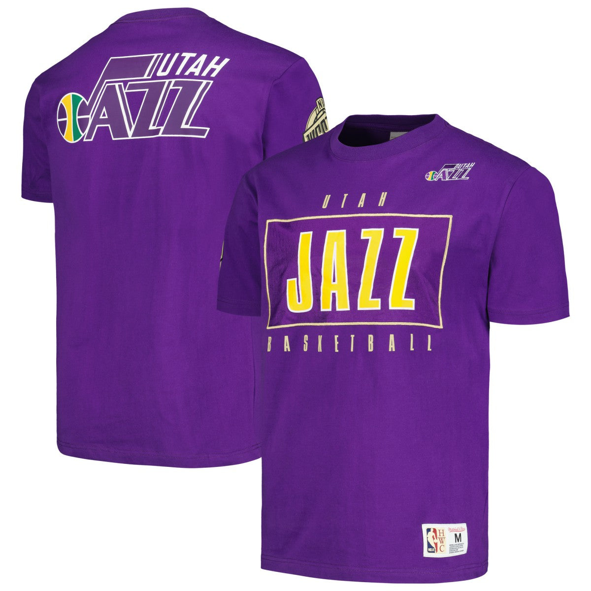 Utah Jazz Hardwood Classics Team OG 2.0 Premium Vintage Logo T-Shirt Purple