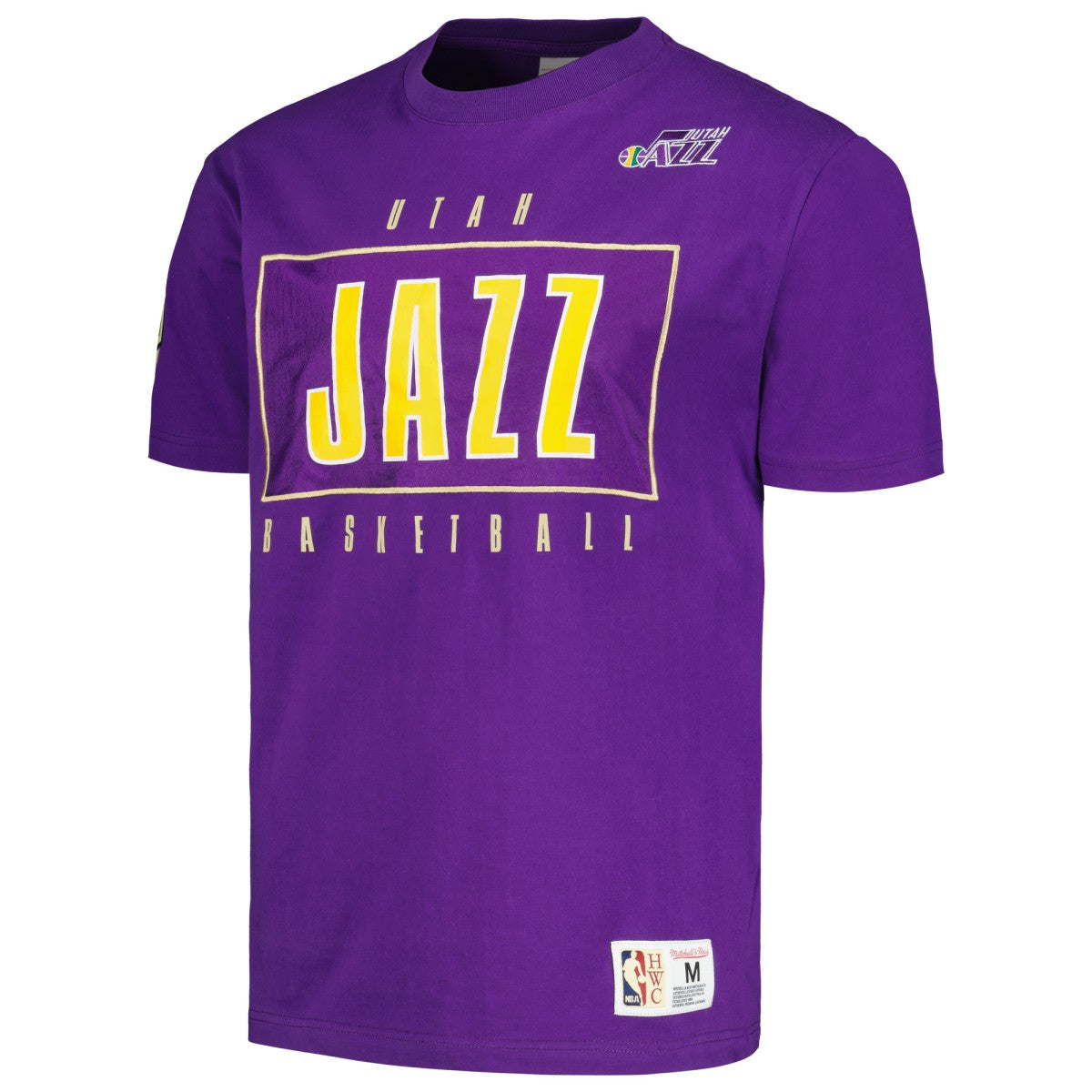 Utah Jazz Hardwood Classics Team OG 2.0 Premium Vintage Logo T-Shirt Purple