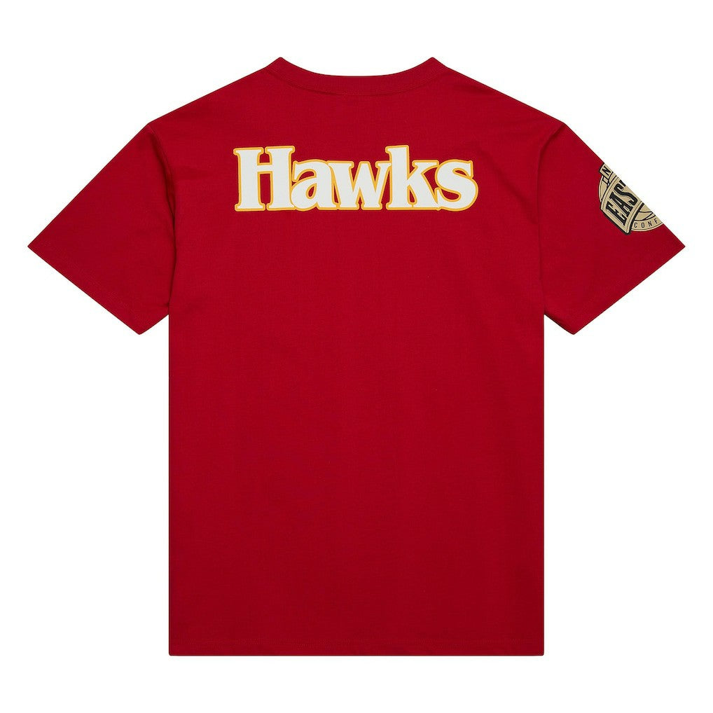 Atlanta Hawks Hardwood Classics Team OG 2.0 Premium Vintage Logo T-Shirt Red
