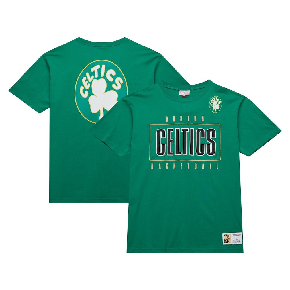 Boston Celtics Hardwood Classics Team OG 2.0 Premium Vintage Logo T-Shirt Kelly Green
