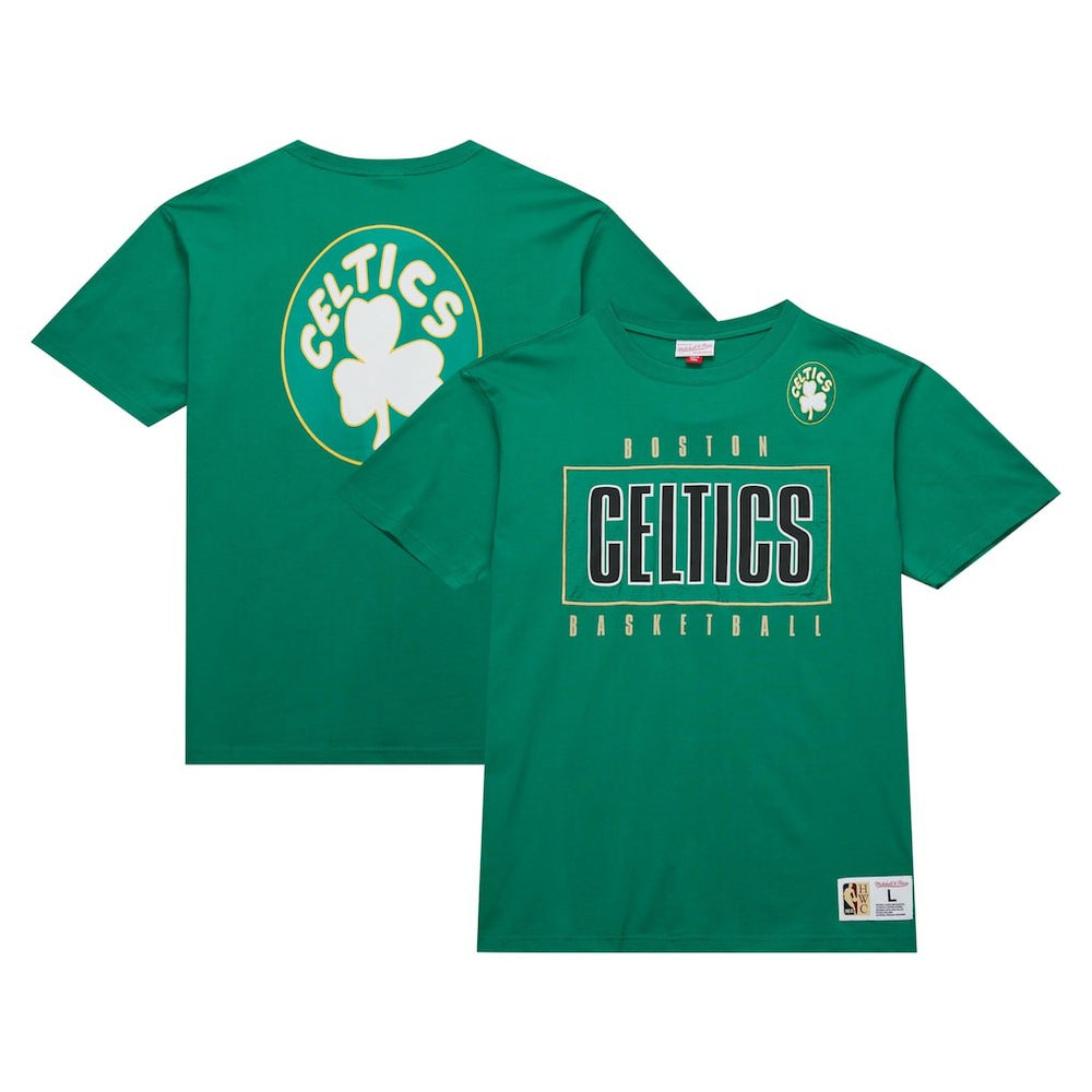 Boston Celtics Hardwood Classics Team OG 2.0 Premium Vintage Logo T-Shirt Kelly Green