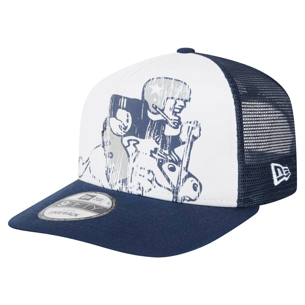 New Era Dallas Cowboys Distressed 9FIFTY A-Frame Snapback Hat White/Navy