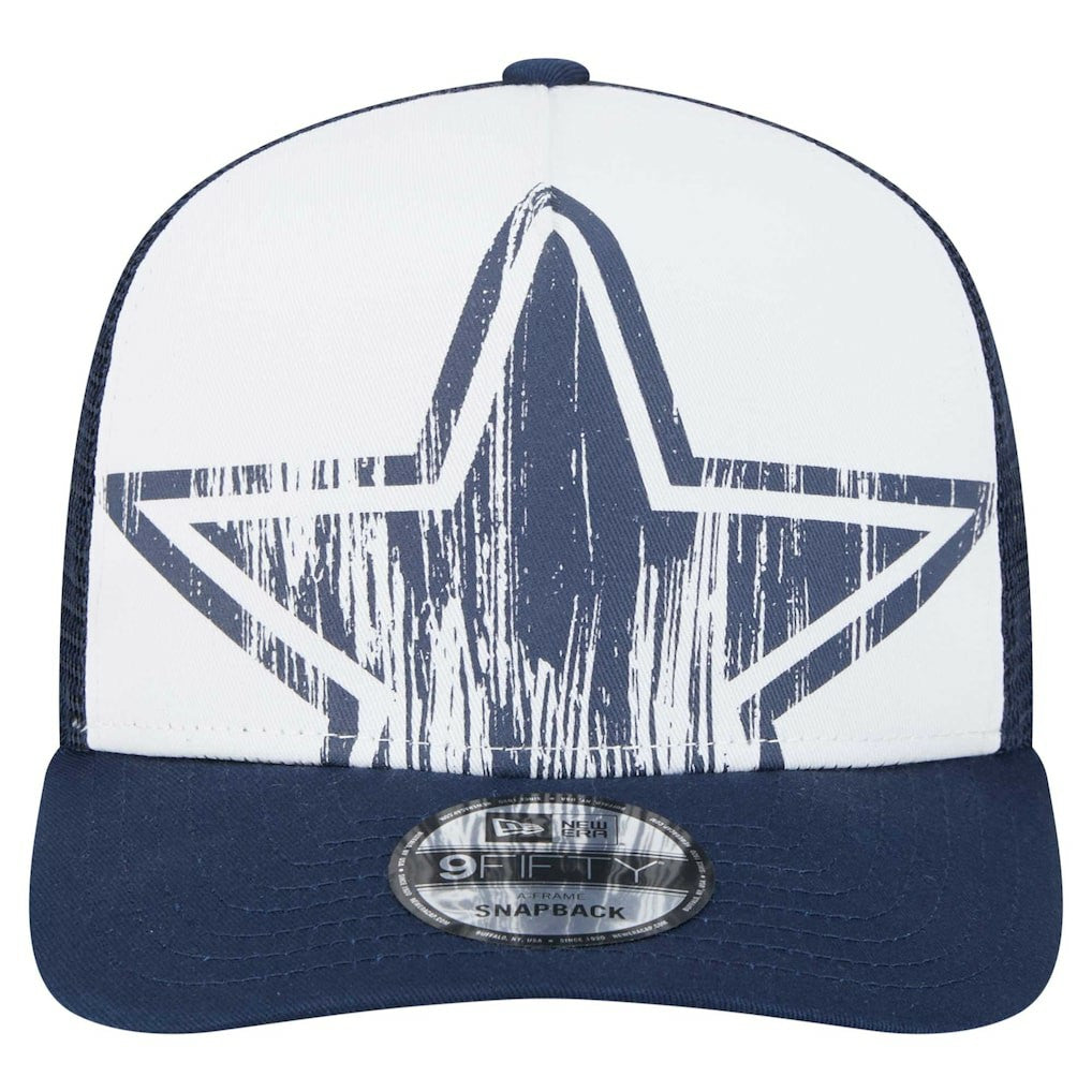 New Era Dallas Cowboys Distressed 9FIFTY A-Frame Snapback Hat White/Navy