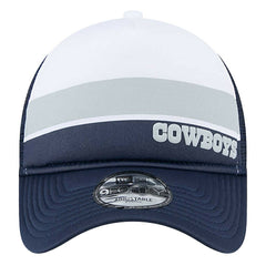 Dallas Cowboys New Era Sport Night Color Block 9FORTY A-Frame Trucker Adjustable Hat White/Navy