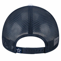 Dallas Cowboys New Era Sport Night Color Block 9FORTY A-Frame Trucker Adjustable Hat White/Navy