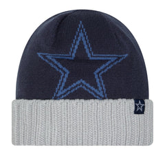 Dallas Cowboys New Era Oversize Cuffed Knit Hat Navy/Gray