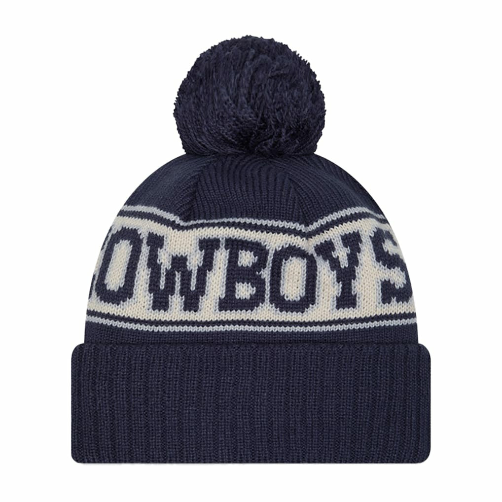 Dallas Cowboys New Era Retro Cuffed Knit Hat with Pom Navy