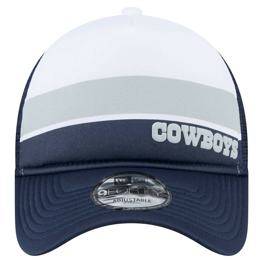 Dallas Cowboys New Era Preschool Sport Night Color Block 9FORTY A-Frame Trucker Adjustable Hat White/Navy