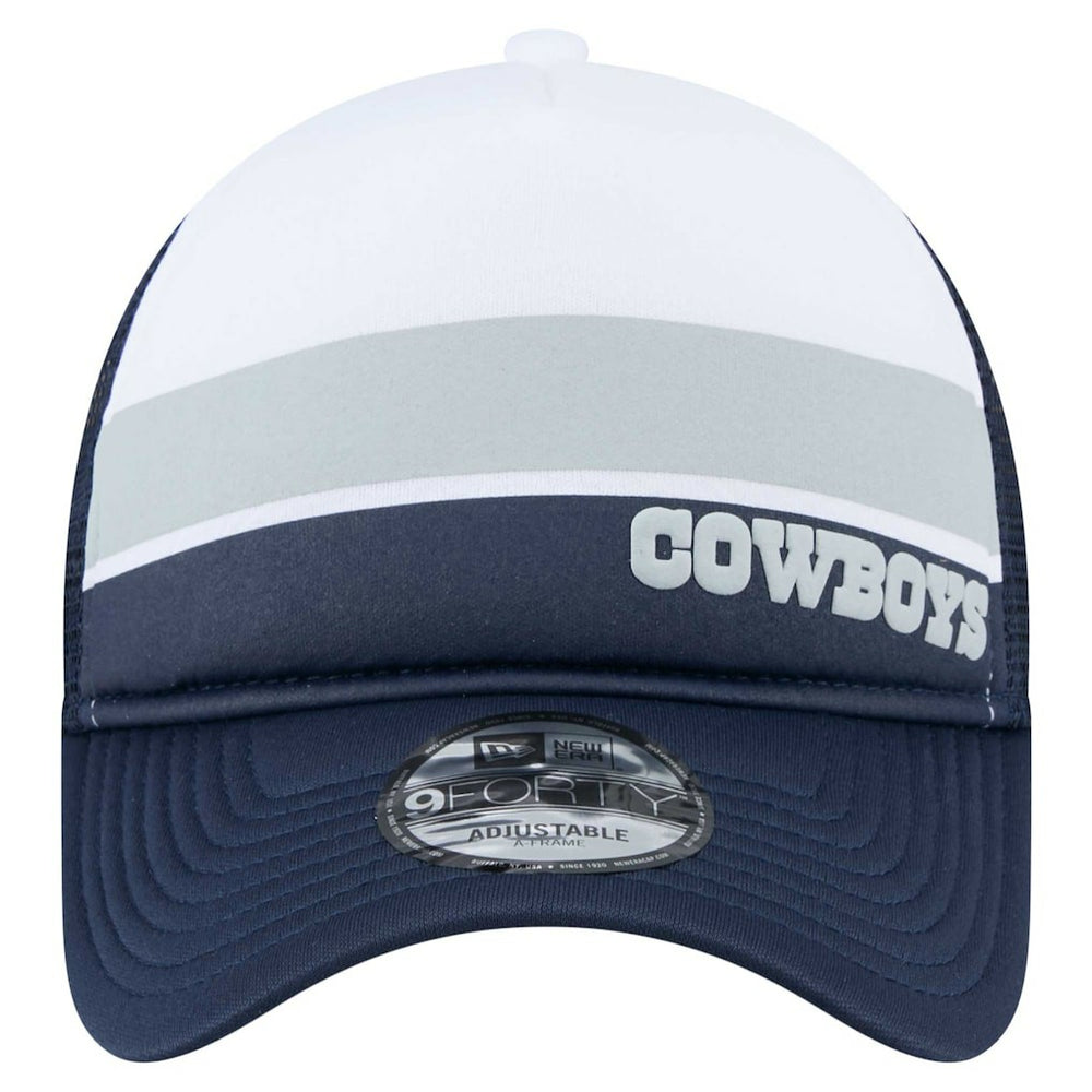 Dallas Cowboys New Era Preschool Sport Night Color Block 9FORTY A-Frame Trucker Adjustable Hat White/Navy