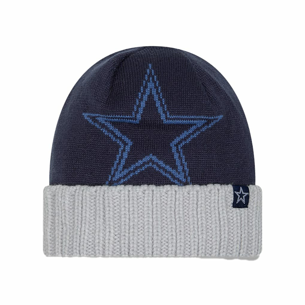 Dallas Cowboys New Era Youth Oversize Cuffed Knit Hat Navy